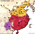 1142年的中国，红色部分为南宋，黄色部分为金朝.jpg